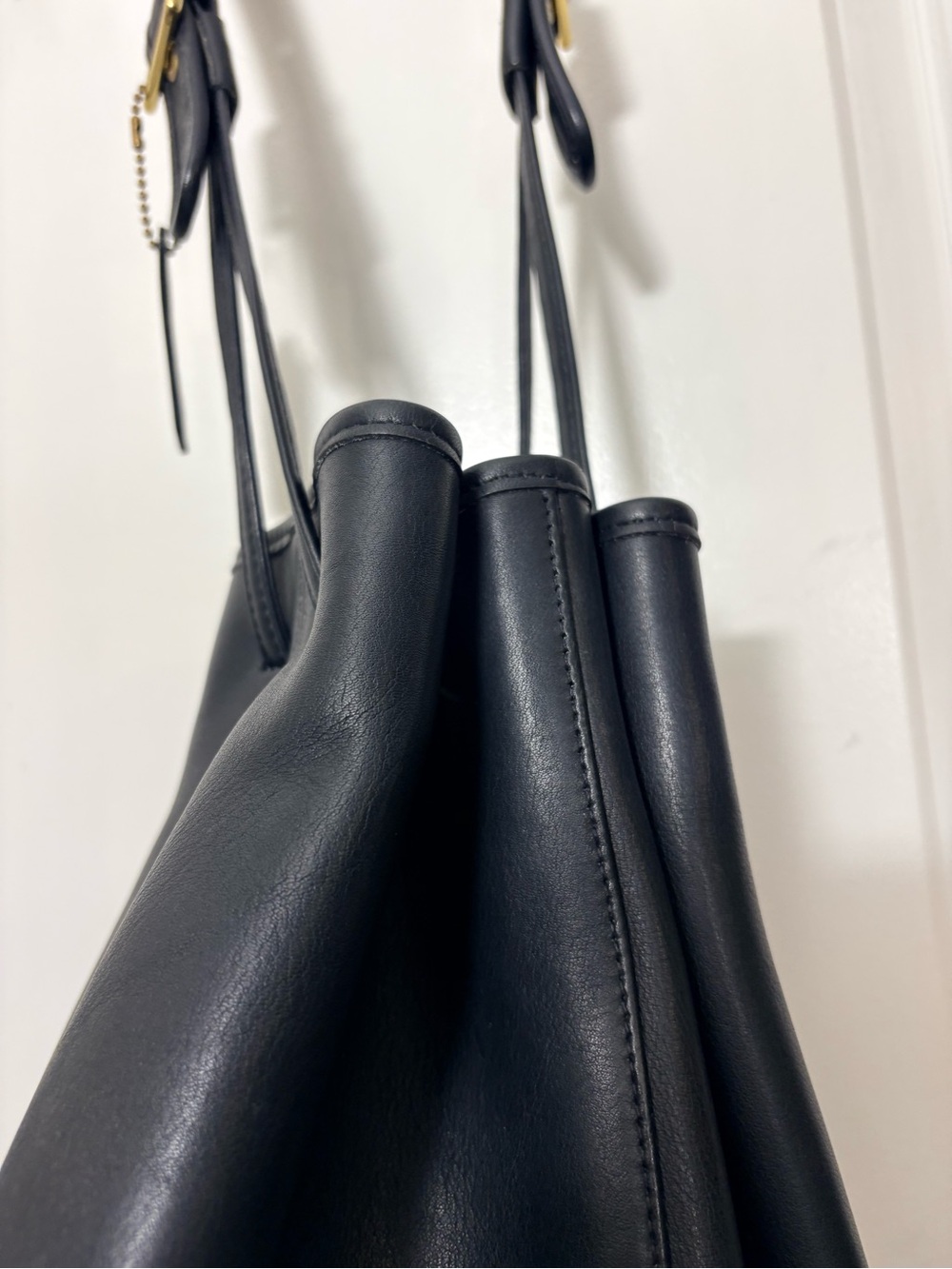 Vintage Coach Black Leather Legacy Drawstring Bucket Bag 9166 - Picture 9 of 16